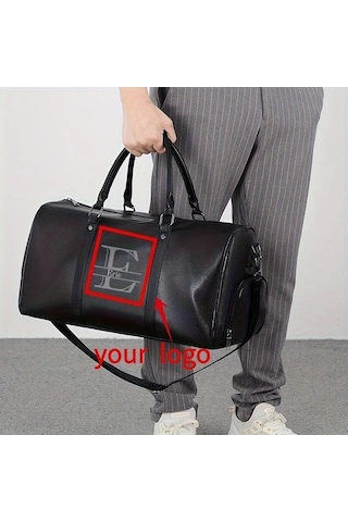 Sandwich Motion003 Özel Adlı Spor Çantası - Ayakkabı Gözlü Siyah Crossbody Fitness Seyahat Çantası Siyah Siyah