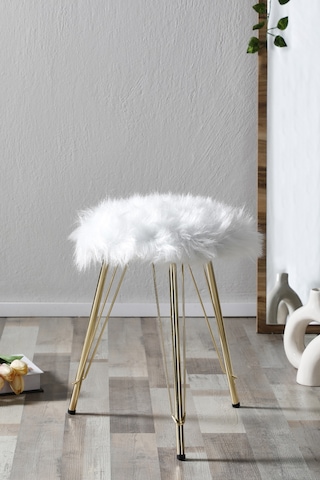 Sude Puf Yumuşak Oturumlu Ayaklı Koltuk Sandalye - Gold Ayak