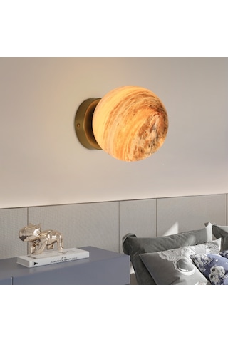 Yifomall Siyah-turuncu Güneş Sistemi Duvar Lambası E27 Avrupa Tipi, 110-240v, Ampul Hariç - Demir Ve Cam Malzeme Çok Renkli