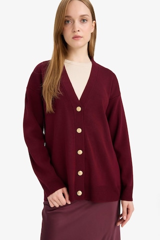 Defacto Relax Fit V Yaka Hırka E6134ax25aubr459 Bordo