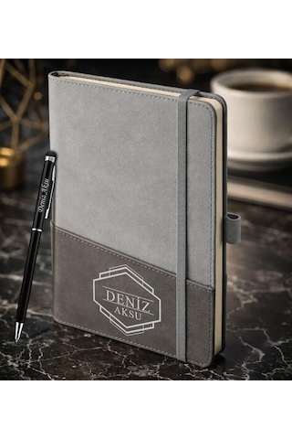 Bk Gift Kişiye Özel Gri Termo Deri Defter Ve Touchpen Kalem Seti -4, Kurumsal Ve Özel Hediye, Yeni İş Hediyesi Kobitmeyencom36039 Bk Gift