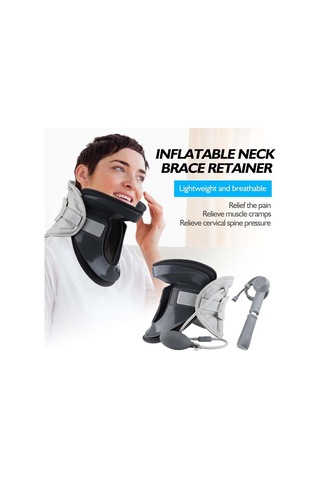 Elzey Boyun Çektirme Boyun Ağrısı Ve Omurga Basıncının Giderilmesi İçin Hava Yastığı Destekli Taşınabilir Ayarlanabilir Ergonomik Boyun Sedyesi Renk : B