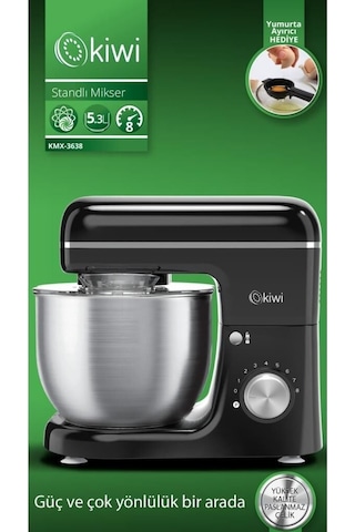 Kiwi Kmx-3638 5.3 L 1300 W Hamur Yoğurma & Stand Mikser Mutfak Şefi