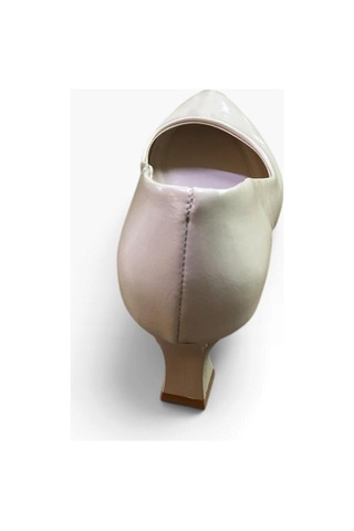 Ayem Kadın Kısa Kadeh Topuklu Stiletto Ayakkabı Krem Kırışık Rugan - 940659423 Krem Kırışık Rugan
