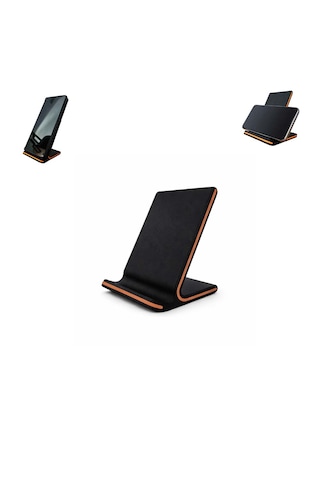 Özel Üretim Telefon Standı Telefon Tutucu Masaüstü Vb. İçin Özel Tasarım Ebat: 10,3 Cm X 6,9 Cm X 7 Cm Siyah - Bakır