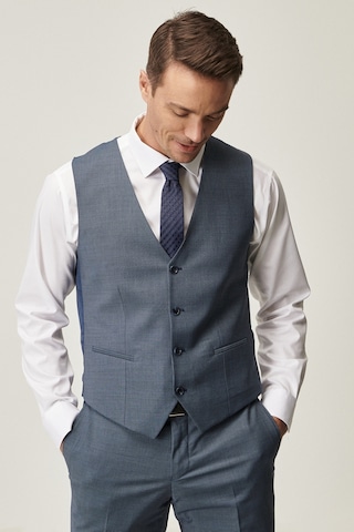 AC&Co / Altınyıldız Classics Altinyildiz Classics Erkek Lacivert-Mavi Slim Fit Desenli Lacivert-Mavi Yünlü Su Geçirmez Nano Yelekli Takım Elbise 4A3121100002LAM566N Lacivert