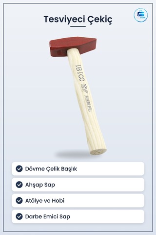 Tesviyeci Çekiç Ahşap Saplı Dövme Çelik Tesviye Çekici Atölye El