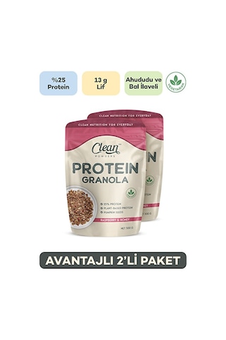 Clean Powders Meyveli & Ballı Protein Granola 300 Gr 2 Adet - Ahududu-bal
