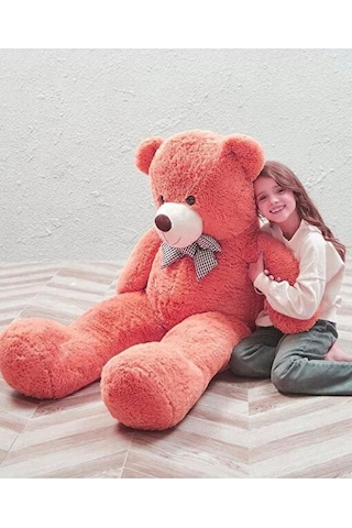 Papyonlu 180-190 Cm Dev Boy Sevimli Peluş Koca Ayı - Sevgiliye Eşe - Arkadaşa Özel Hediye Nar Çiçeği