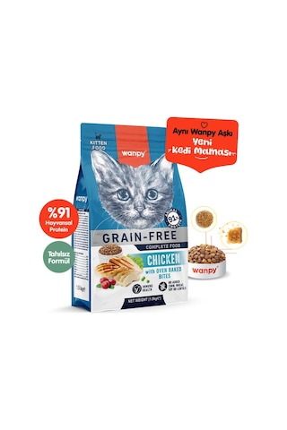 Wanpy Tahılsız Tavuklu Yavru Kedi Maması 1,5kg