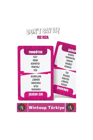 Eğitici Dikkat Zeka Gelişimi Eğlenceli Vakit Ev Kız Gecesi Parti Kart Oyunu Don't Say It-kız Kıza