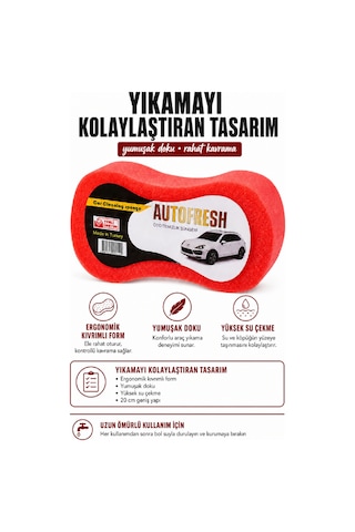 Oto Kıvrımlı Yumuşak Sünger Çok Amaçlı Araç Süngeri Araba Yıkama Ve Temizleme 1 Adet