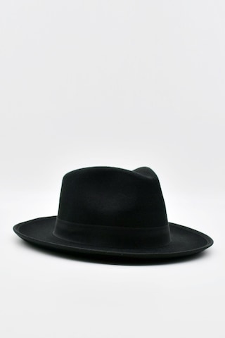 Vintage Erkek Fedora Fötr Şapka Panama İngiliz Trilby Kasket Siyah - Siyah