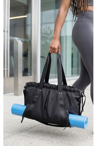 Ful - Yoga - Pilates Siyah Gündelik Laptop Omuz Tote Mat Çantası