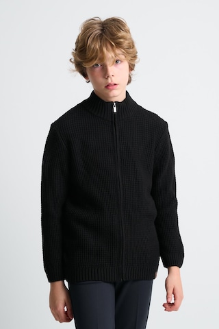 Alexandergardı Fermuarlı Dik Yaka Hırka Siyah