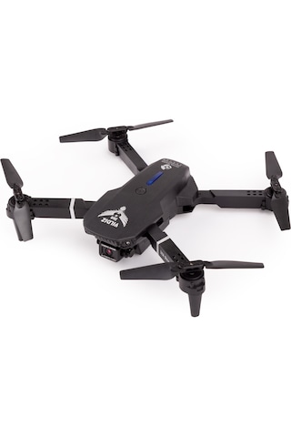İlk Dronum Katlanır Çift Kameralı Tek Tuşla Iniş Kalkış Başlangıç Drone Model (3 Bataryalı, Siyah)