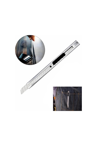 Kyrotech Profesyonel Cep Tipi İnce Metal Maket Bıçağı Alüminyum Kasalı Otomatik Bıçak Kilit Sistemli Falçata Cep Asma Klipsli 132 Mm