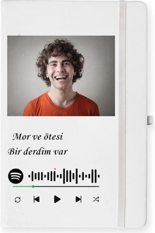 Kişiye Özel Spotify Barkod Tasarımlı Defter