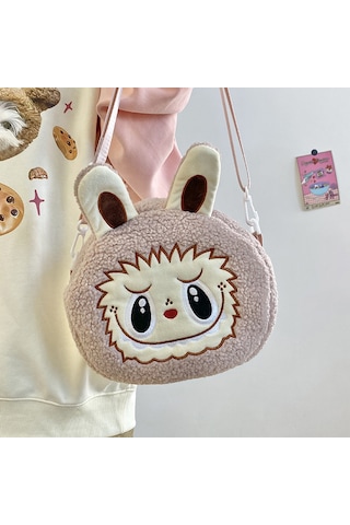 Snapbuy Labubu Tasarımlı Peluş Çapraz Çanta Açık Mor