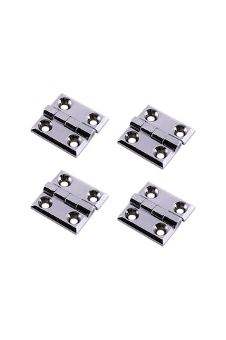 Lexroo Metal Gümüş Yaprak Menteşe 4 Adet 60x60mm Kapi Pencere Dolap Mobilya Kapak Menteşe Bağlantı