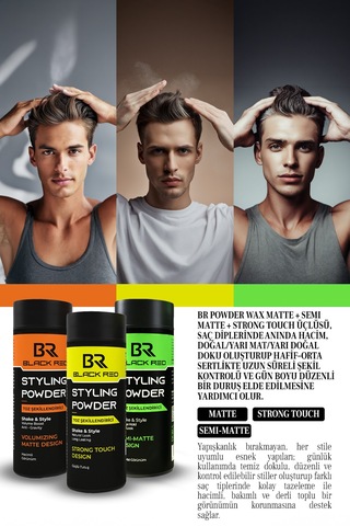 Saç Şekillendirici Toz Wax Matte - Strong - Semimatte Toz Wax Üçlü Set Saçbakım Diğer