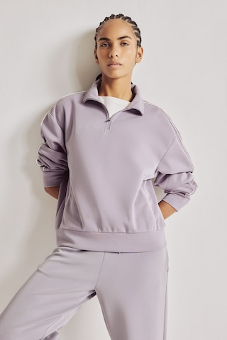 Defacto Ultra Yumuşak Standart Fit Yarım Fermuarlı Biyeli Dik Yaka Modal Sporcu Basic Sweatshirt H4537ax26aupr522 Mor-pr522