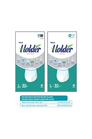 Holder Large Yetişkin Hasta Bezi - 30 Adet L