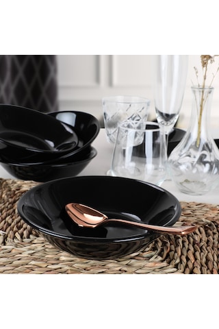 Keramika Siyah Hitit Yemek Tabağı 18 Cm 6 Adet