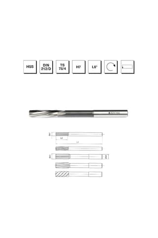 Mte Makina Takım 5 Mm Hss Dın 212 Silindirik Saplı Makina Raybası - B00303010500