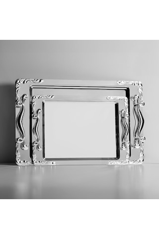 Nehir Lalezar Sade 2’li Çelik Tepsi Seti