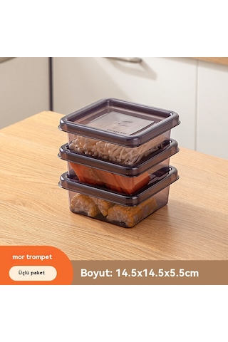 Mutfak Gıda Sınıfı Mühürlü Kutu Buzdolabı Saklama Kutusu-mor