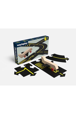 Waytoplay - Runway - 9 Parça 1 Uçak + 8 Yol