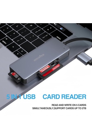 Cf Kart Okuyucu, Usb 3.0'dan Kompakt Flash Bellek Kartı Okuyucu Adaptörüne 5gbps Sdxc, Sdhc, Sd, Micro Sdxc, Micro Sd
