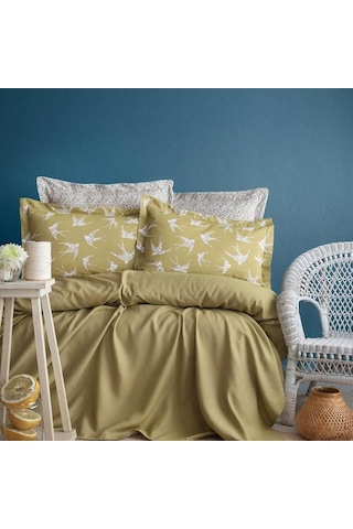 Apricitas Home Freely Çift Kişilik Bambu Pike Takımı Olive Sarı