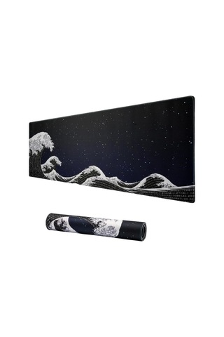 Klasse Pro - 10 Farklı Model Dikişli Kenar 90x40 Cm Oyuncu Gaming Mouse Pad Kanagawa Yıldızlar, 90x40 Cm