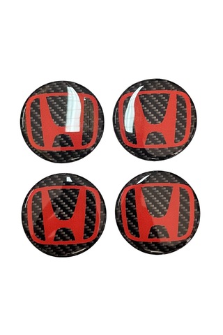 Honda Jant Göbeği 4 Lü Oto Universal Jant Göbeği Damla Etiket 3d Jant Arması Damla Sticker Seti Çok Renkli