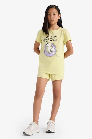 Defacto Kız Çocuk Pijama Takımı Baskılı Kısa Kollu Üst Beli Lastikli Şort E0666a825hsyl282 Sarı