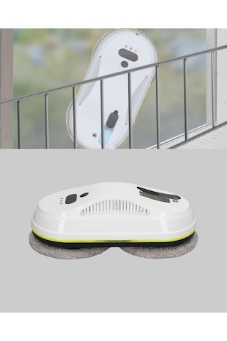 Ups Destekli Düşmeye Karşı Korumalı Cam Temizleme Robotu Beyaz