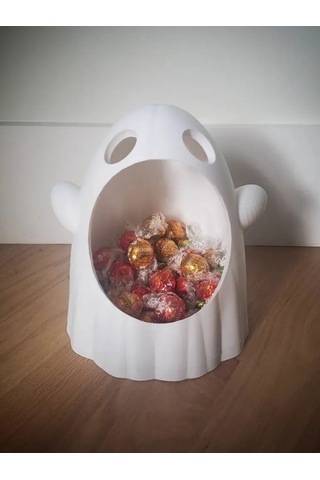 Halloween Cadılar Bayramı Dekoratif Büyük Ağızlı Hayalet Şekerlik Kase Masa Üstü Dekor