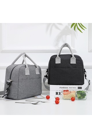 Öğrenci Yalıtımlı Öğle Yemeği Kutusu Gri Öğle Yemeği Çantası Çok Renkli