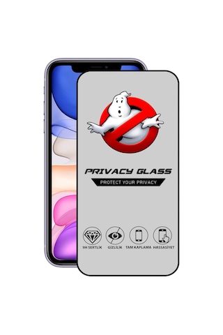 Apple iPhone Uyumlu 11 Tam Kaplayan Gizli Hayalet Temperli Ekran Koruyucu Cam