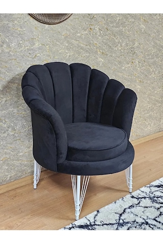 Tekli İstiridye Beyaz Boyalı Telli Ayak Çay Seti Koltuk Tekli Ber Çok Renkli