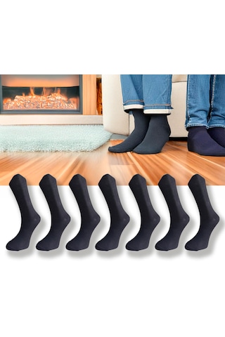 Silk Step 7'li Paket , Düz Desensiz Siyah , Soket Boy Erkek Çorabı 7 Çift Siyah Siyah