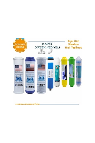 Su Arıtma 8'Li Filtre Seti Vontron Membran+Mineral+Alkalin+Detox Su Arıtma 8'Li Filtre Seti Vontron Membran+Mineral+Alkalin+Detox