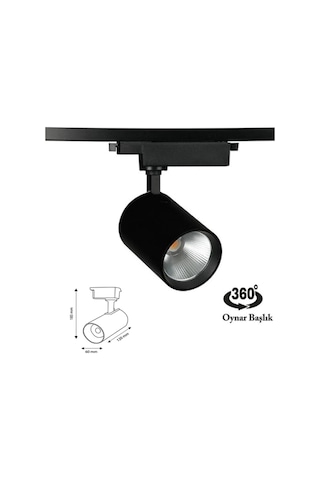 Şanled Led Siyah Kasa Gün Işığı 35w Raylı Spot 2 Adet 1 Metre Ray 2 Adet