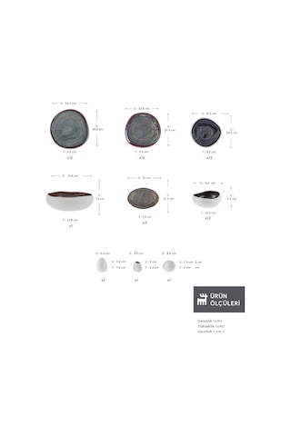 Karaca Earth Collection Galactic 55 Parça 12 Kişilik Yemek Takımı Beyaz