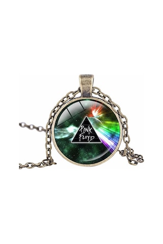 7Nota Pf1 Pink Floyd Kolye - Siyah Zincir Ve Çerçeveli