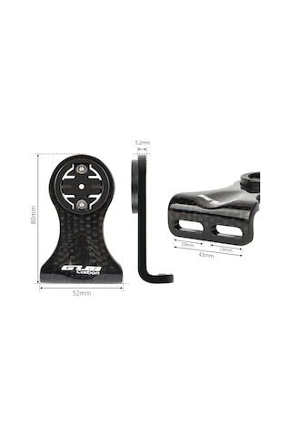 Vkemall "karbon Fiber Bisiklet Bilgisayar Tutucu - Garmin/bryton/cateye Uyumlu, Kamera Ve Fener Adaptörlü" Çok Renkli