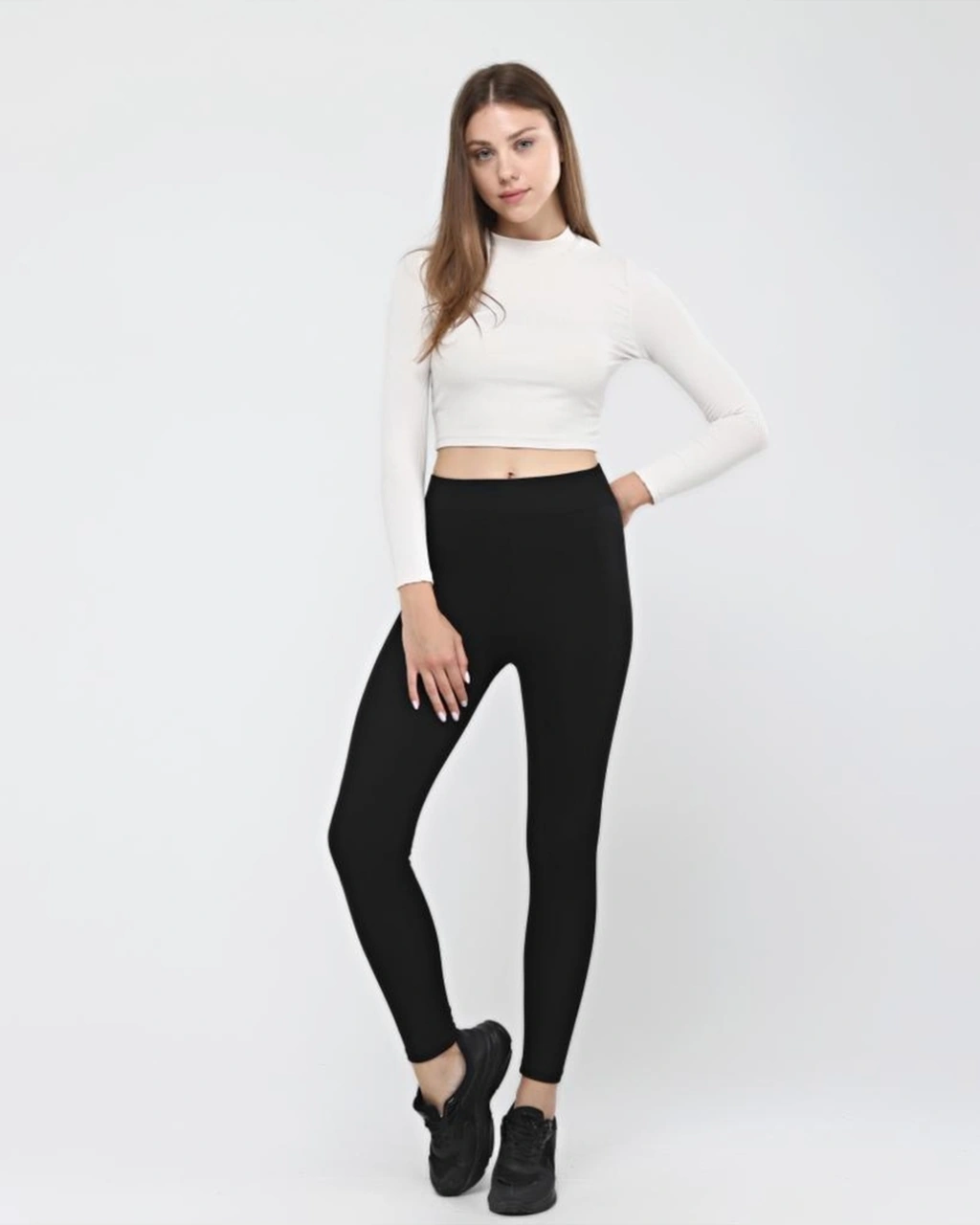 Thiff Gymwear Kadın Siyah Toparlayıcı Sıkılaştırıcı Çelik Örme Tayt SiYAH