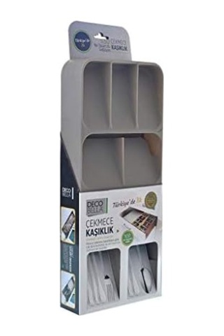 50804 9 Bölmeli Çekmece Kaşıklık, Gri Siyah